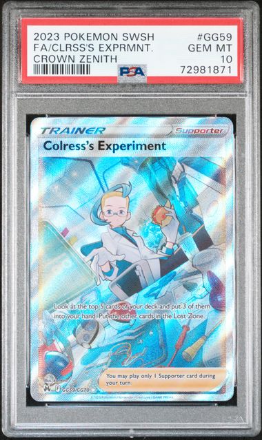 Colress's Experiment - PSA 10 - Full Art Galarian Gallery - Crown Zenith GG59/GG70 - Pokemon