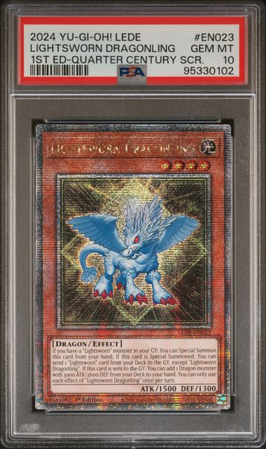 Lightsworn Dragonling - PSA 10 LEDE-EN023 - Quarter Century Secret Rare 1st Edition Legacy Of Destruction - YuGiOh