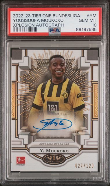 Youssoufa Moukoko - Xplosion Auto /120 - PSA 10 - TOPPS Tier One Bundesliga 2022/23