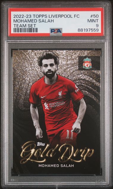 Mohamed Salah - Gold Drip - PSA 9 - TOPPS Liverpool Team Set 2022/23