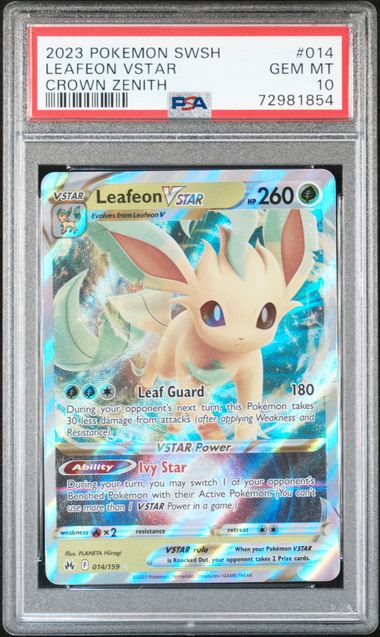 Leafeon VSTAR - PSA 10 - Ultra Rare - Crown Zenith 014/159 - Pokemon