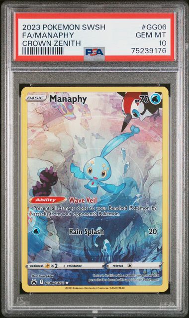 Manaphy - PSA 10 - Galarian Gallery - Crown Zenith GG06/GG70 - Pokemon