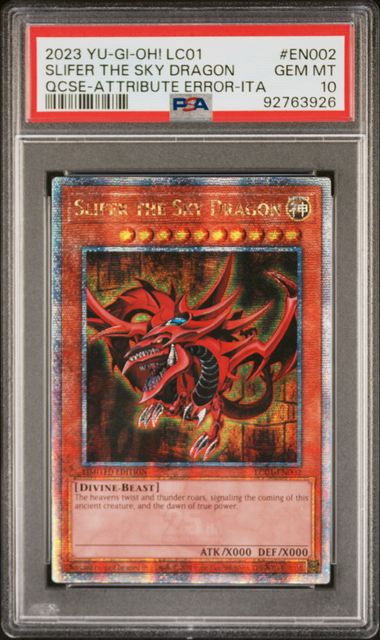 Slifer The Sky Dragon - PSA 10 LC01-EN002 - Quarter Century Secret Rare Limited Edition Legendary Collection - YuGiOh