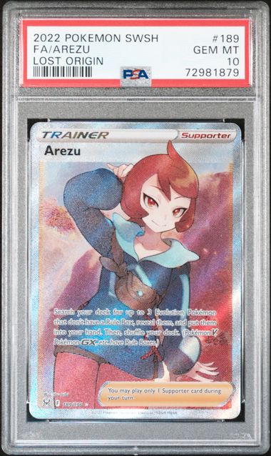 Arezu - PSA 10 - Full Art - Lost Origin 189/196 - Pokemon