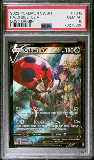 Orbeetle V - PSA 10 - Full Art Trainer Gallery - Lost Origin TG12/TG30 - Pokemon