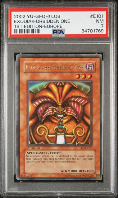 Exodia The Forbidden One - PSA 7 LOB-E101 - Ultra Rare 1st Edition Legend Of Blue-Eyes White Dragon - YuGiOh