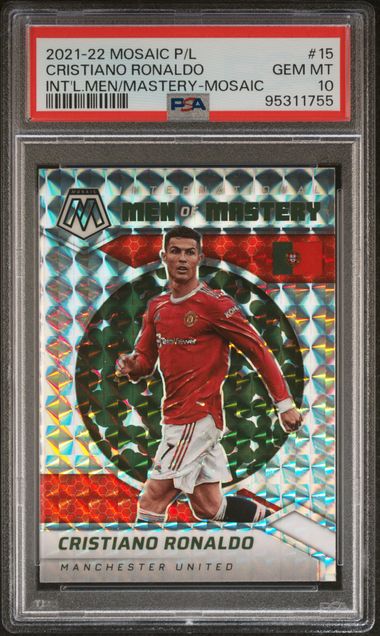 Cristiano Ronaldo - Mosaic International Men Of Mastery - PSA 10 - Panini Mosaic Premier League 2021/22