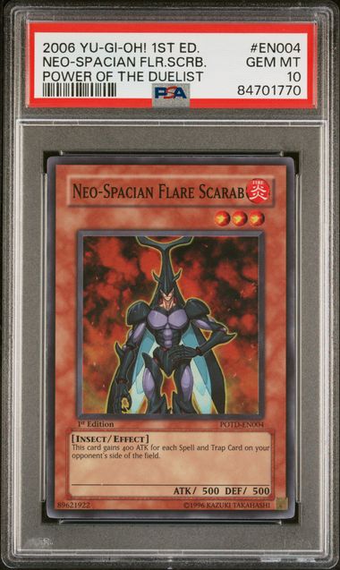 Neo-Spacian Flare Scarab - PSA 10 POTD-EN004 - Super Rare 1st Edition Power Of The Duelist - YuGiOh