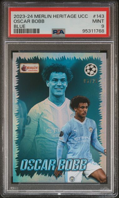 Oscar Bobb - Blue /25 - PSA 9 - TOPPS Merlin Heritage UCC 2023/24