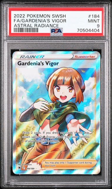 Gardenia's Vigor - PSA 9 - Full Art - Astral Radiance 184/189 - Pokemon