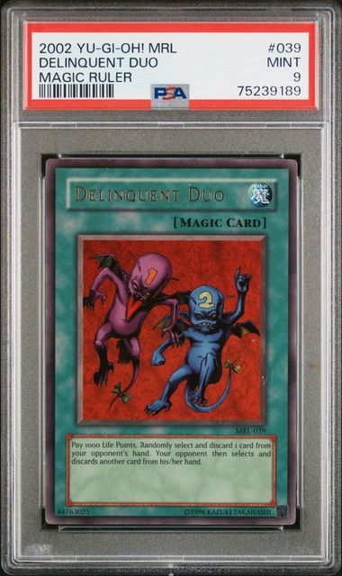 Delinquent Duo - PSA 9 MRL-039 - Ultra Rare Magic Ruler - YuGiOh