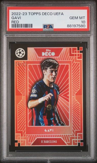 Gavi - Red /10 - PSA 10 - TOPPS Deco UEFA 2022/23