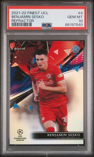 Benjamin Sesko - Rookie Refractor - PSA 10 - TOPPS Finest UCL 2021/22