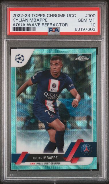 Kylian Mbappe - Aqua Wave /199 - PSA 10 - TOPPS Chrome UCC 2022/23