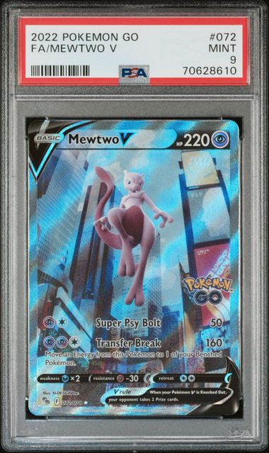 Mewtwo V - PSA 9 - Alternate Art - Pokemon GO 072/078 - Pokemon