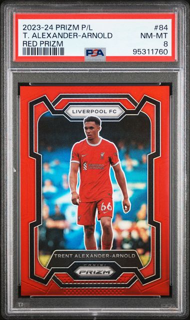 Trent Alexander-Arnold - Red /199 - PSA 8 - Panini Prizm Premier League 2023/24