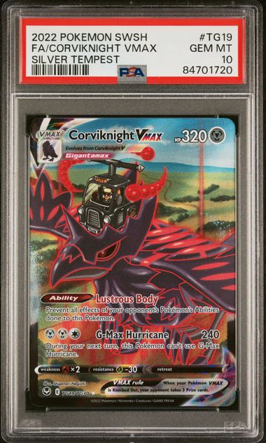 Corviknight VMAX - PSA 10 - Trainer Gallery Full Art - Silver Tempest TG19/TG30 - Pokemon