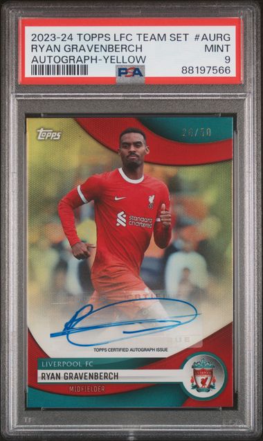 Ryan Gravenberch - Auto /50 - PSA 9 - TOPPS Liverpool Team Set 2023/24