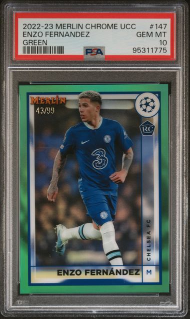 Enzo Fernandez - Rookie Green /99 - PSA 10 - TOPPS Merlin Chrome UCC 2022/23