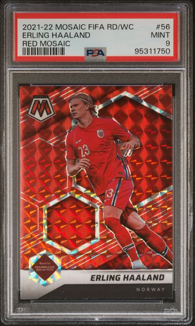 Erling Haaland - Red Mosaic - PSA 9 - Panini Mosaic Road To The Fifa World Cup 2021/22