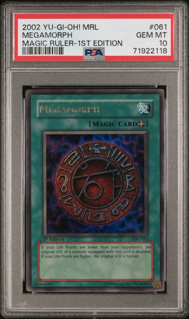 Megamorph - PSA 10 MRL-061 - Ultra Rare 1st Edition Magic Ruler - YuGiOh