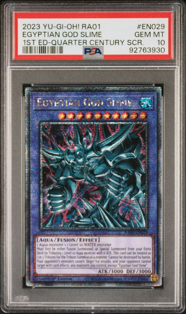 Egyptian God Slime - PSA 10 RA01-EN029 - Quarter Century Secret Rare 1st Edition Rarity Collection - YuGiOh