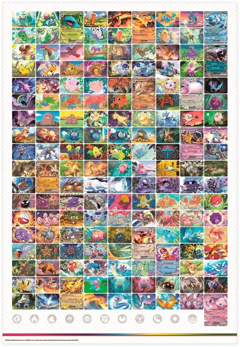 Pokemon 151 Poster - Large Double Sided A3