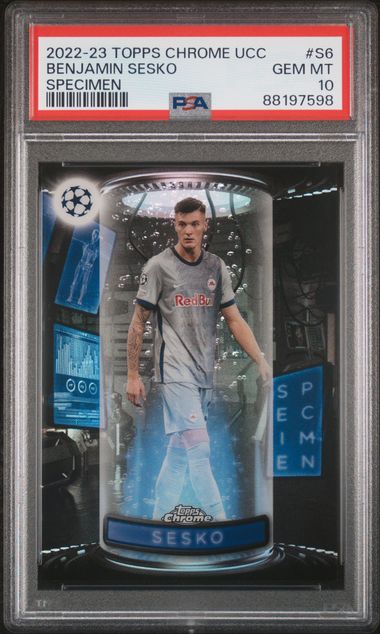 Benjamin Sesko - Specimen - PSA 10 - TOPPS Chrome UCC 2022/23