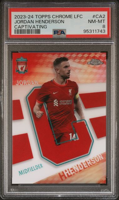 Jordan Henderson - Captivating - PSA 8 - TOPPS Chrome Liverpool 2023/24