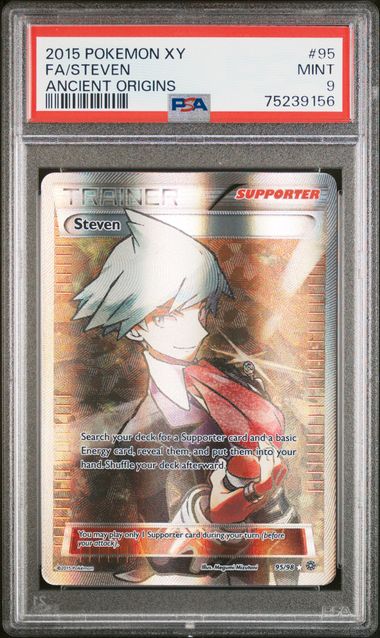 Steven - PSA 9 - Full Art - Ancient Origins 95/98 - Pokemon