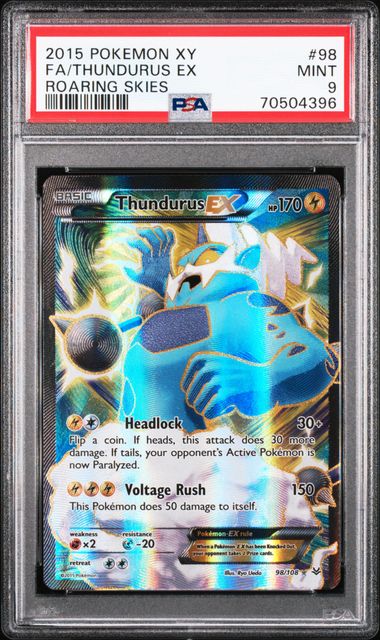 Thundurus EX - PSA 9 - Full Art - Roaring Skies 98/108 - Pokemon