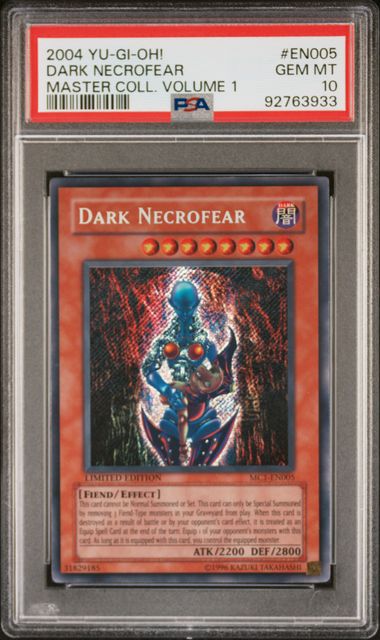 Dark Necrofear - PSA 10 MC1-EN005 - Secret Rare Limited Edition Master Collection Volume 1 - YuGiOh