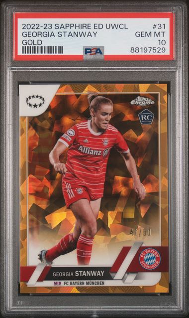 Georgia Stanway - Rookie Gold /50 - PSA 10 - TOPPS Sapphire UWCL 2022/23