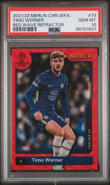 Timo Werner - Red Wave /5 - PSA 10 - TOPPS Merlin Chrome 2021/22