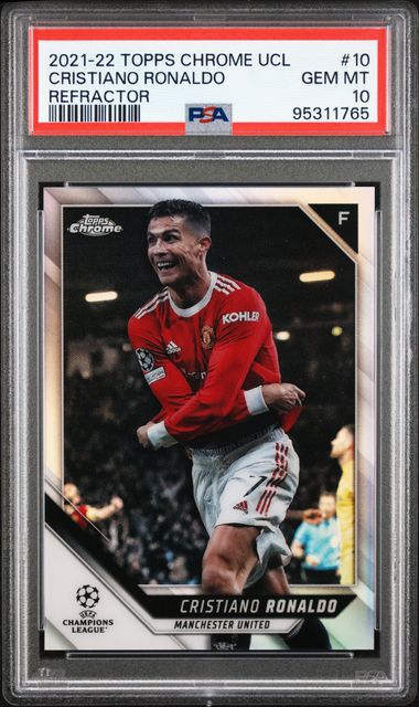 Cristiano Ronaldo - Refractor - PSA 10 - TOPPS Chrome UCL 2021/22