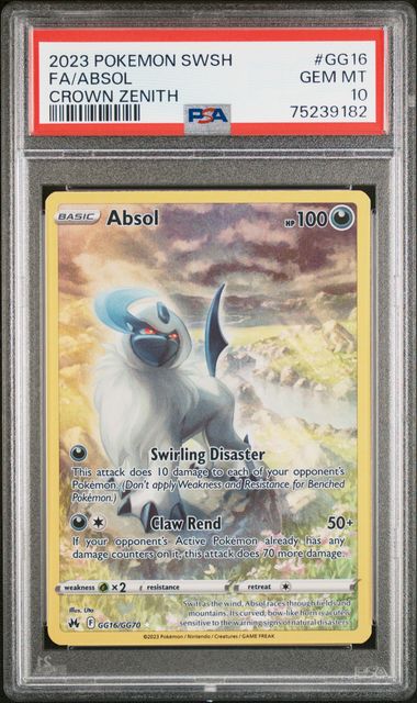 Absol - PSA 10 - Galarian Gallery - Crown Zenith GG16/GG70 - Pokemon